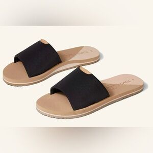Tom’s Carly Black Jersey Slide, Size 8